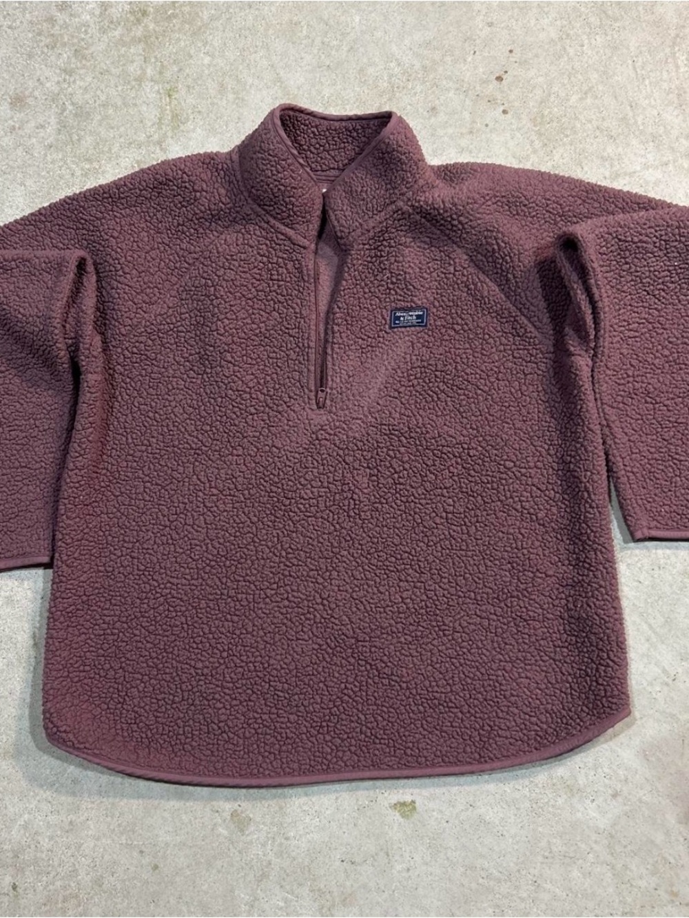 Abercrombie & Fitch Men's Zip-Up Sherpa Fleece - Plum